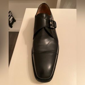 Magnanni Mens Black size 10.5 monk straps shoes